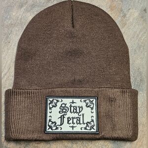 NWT Brown Knit Beanie Hat